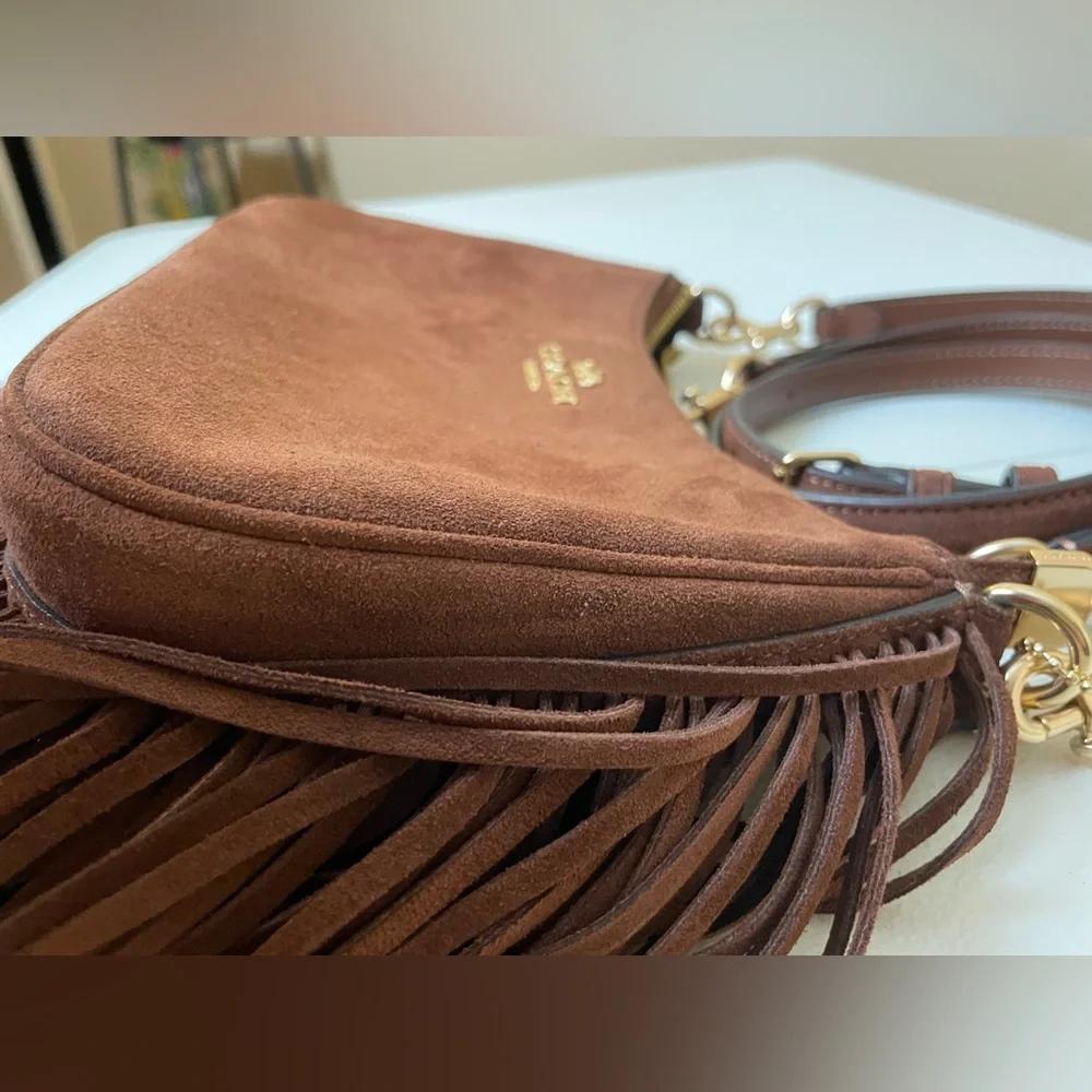 Coach Brown Suede Fringe Teri shoulder crossbody bag - Picture 5 of 15